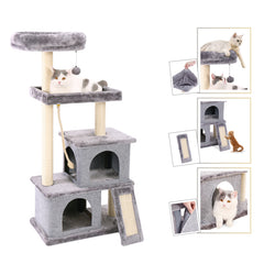 Cat Tree Tower with Scratching Posts, Hammocks & Perches