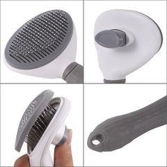 Pet Grooming Comb – Automatic Hair Removal, Stainless Steel Needles