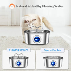 3.2L Stainless Steel Pet Water Fountain with LED Light – Quiet, Automatic & Hygienic for Cats & Dogs