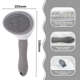 Pet Grooming Comb – Automatic Hair Removal, Stainless Steel Needles