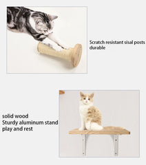 Wall-Mounted Cat Tree & Shelves – Climbing, Scratching & Lounging Set