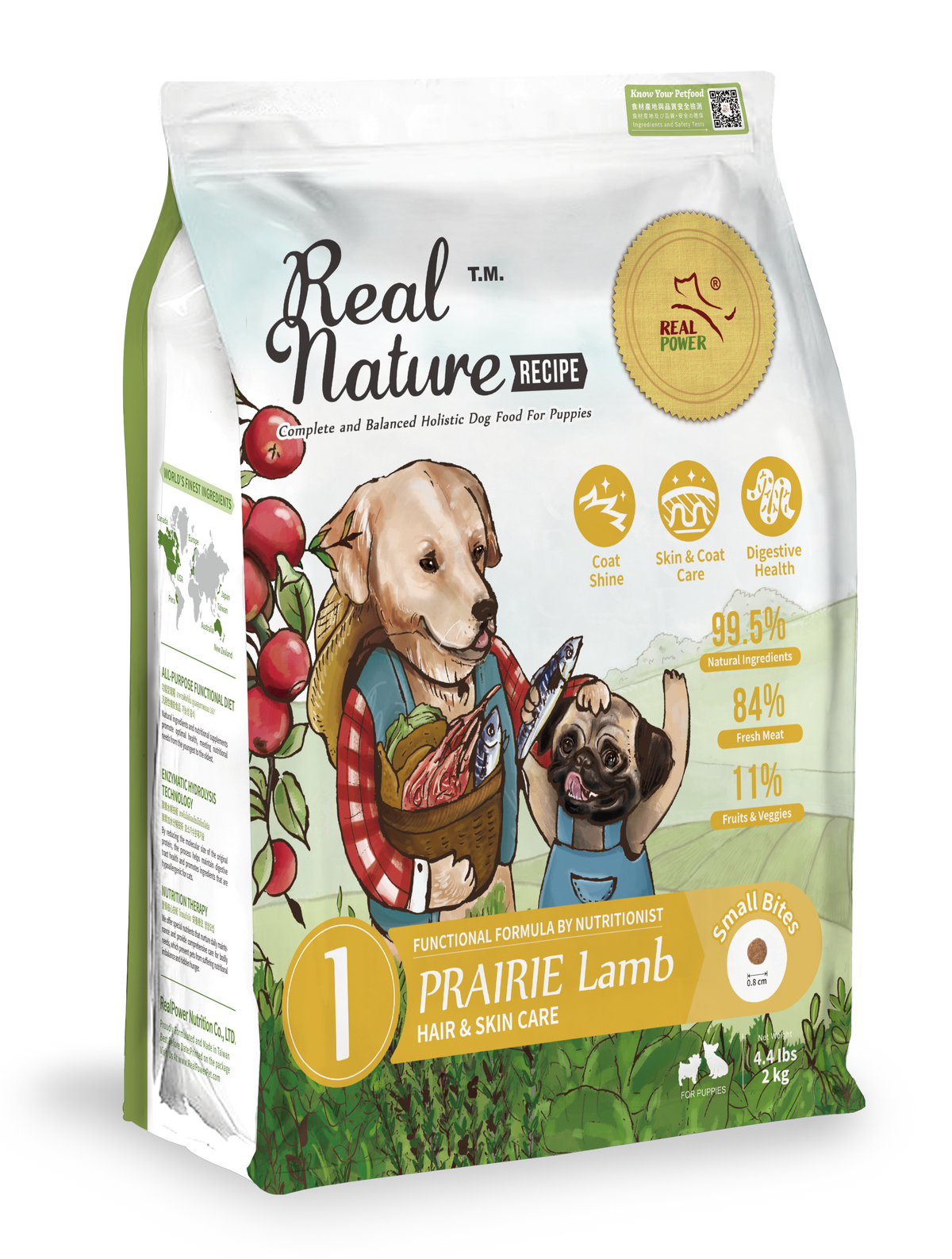 Puppy Dry Dog Food 2kg | Hair & Skin Care Formula | Lamb| Real Nature