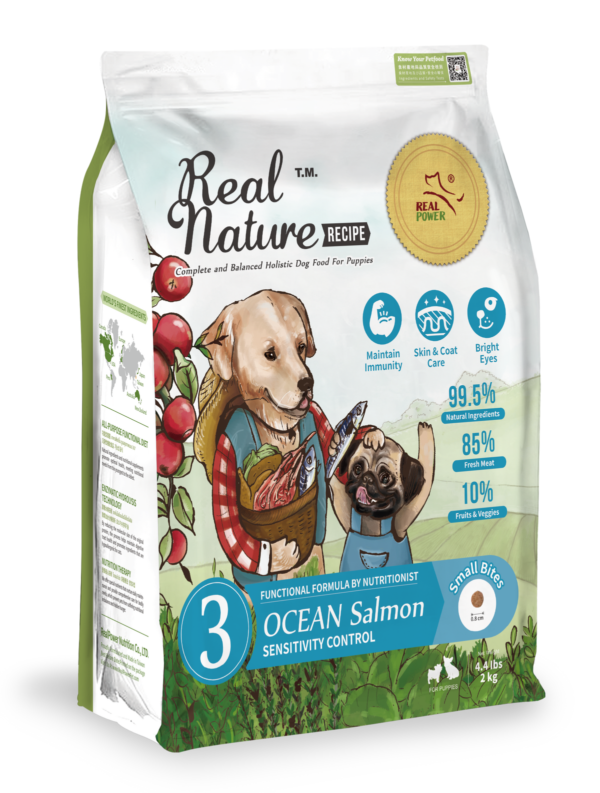 Puppy Dry Dog Food 2kg | Sensitivity & Immune Care Formula | Salmon | Real Nature