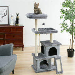 Cat Tree Tower with Scratching Posts, Hammocks & Perches