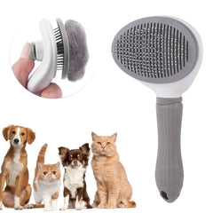 Pet Grooming Comb – Automatic Hair Removal, Stainless Steel Needles